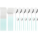 Axyaa 24pcs Stainless Steel Cutlery Set Fork Teaspoon Knife Silverware Flatware