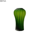 Axyaa Green Cactus Glass Vase: Creative Artificial Flowers Table Decoration