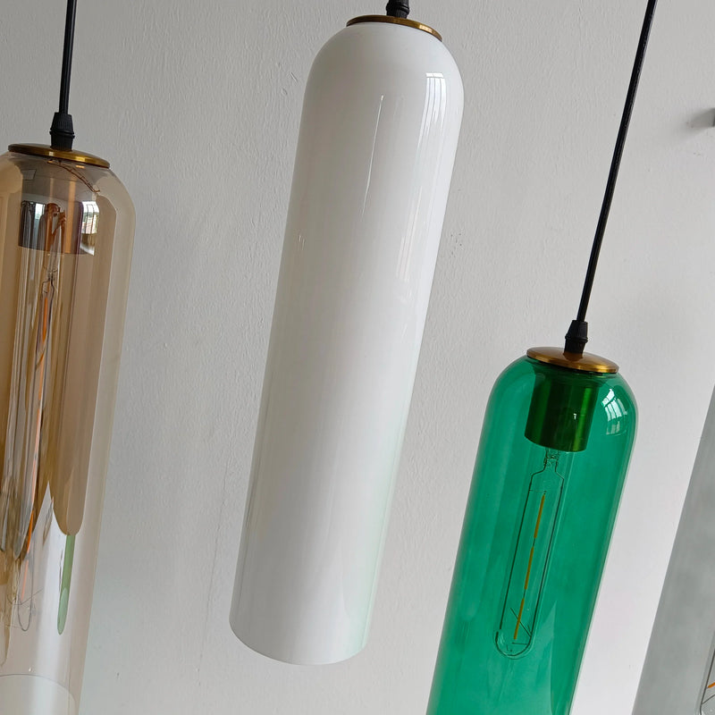 Axya Green Glass Nordic Pendant Light E27 Hanging Fixture for Living and Bedroom