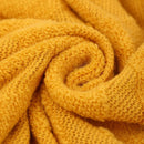 Axyaa Luxury Caramel Knitted Throw Blanket with Wave Tassels