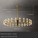 Axyaa Luxury Gold Chandeliers for Living Room in America with Glass Crystals and LED Lighting