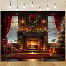 Axyaa Christmas Party Decoration Background Cloth Stove Garland Wall Tapestry
