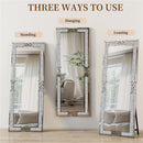 Axyaa Silver Crushed Diamond Full Length Floor Mirror 160x55CM