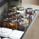 Axyaa Glass Storage Jar Kitchen Tea Coffee Bean Sealed Metal Lid Home Decor