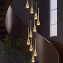 Axyaa Crystal Chandelier Stair Pendant Light Interior Home Decor Modern Living Room Lighting
