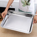 Axyaa Stainless Steel Kitchen Tray Set - Food Storage, Barbecue, Fruits, Pastries, Steamed Dishes