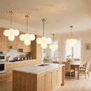 Axyaa French Cream Chandelier Bubble Glass Pendant Light with 5/13 Heads for Home Décor