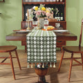 Axyaa Retro Tassel Jacquard Table Runner for Home Decor