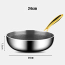 Axyaa Stainless Steel Honeycomb Wok Non-stick Pan for Induction Cookware