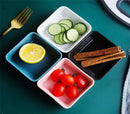 Axya Ceramic Small Square Bowls Dessert Sauce Dishes - Set of 4