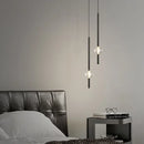 Axyaa Crystal Suspension Pendant Lights: Stylish Vertical Hanging Lamp for Bedroom and Dining Room