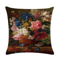 Axyaa Retro Oil Painting Linen Cushion Cover for Home Decor