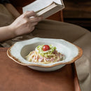 Axyaa Coarse Pottery Flower Edge Plate Set for Molecular Cuisine & Dining