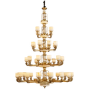 Axyaa Luxury All Copper Jade Chandelier for Living Room Restaurant Villa Hall