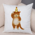 Axyaa Cartoon Cat Decorative Cushion Cover for Home, Sofa, Kids Room