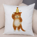 Axyaa Cartoon Cat Decorative Cushion Cover for Home, Sofa, Kids Room