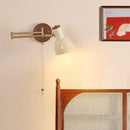 Axyaa Modern Wood Swing Arm LED Wall Lights with Pull Chain Switch