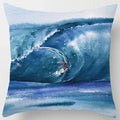 Axyaa Ocean Blue Wave Pattern Cushion Cover for Home Living Room Sofa