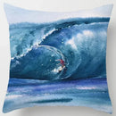 Axyaa Ocean Blue Wave Pattern Cushion Cover for Home Living Room Sofa