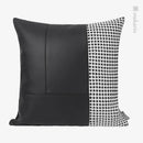 Axyaa Woven Black White Stitching Sofa Pillow Set for Living Room Bedroom Hotel Villa