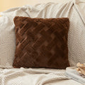 Axyaa Simple Striped Rabbit Plush Pillowcase in Double-Sided Velvet Cover