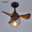 Axyaa Retro Ceiling Fan Chandelier with Remote Control Light for Kids Bedroom