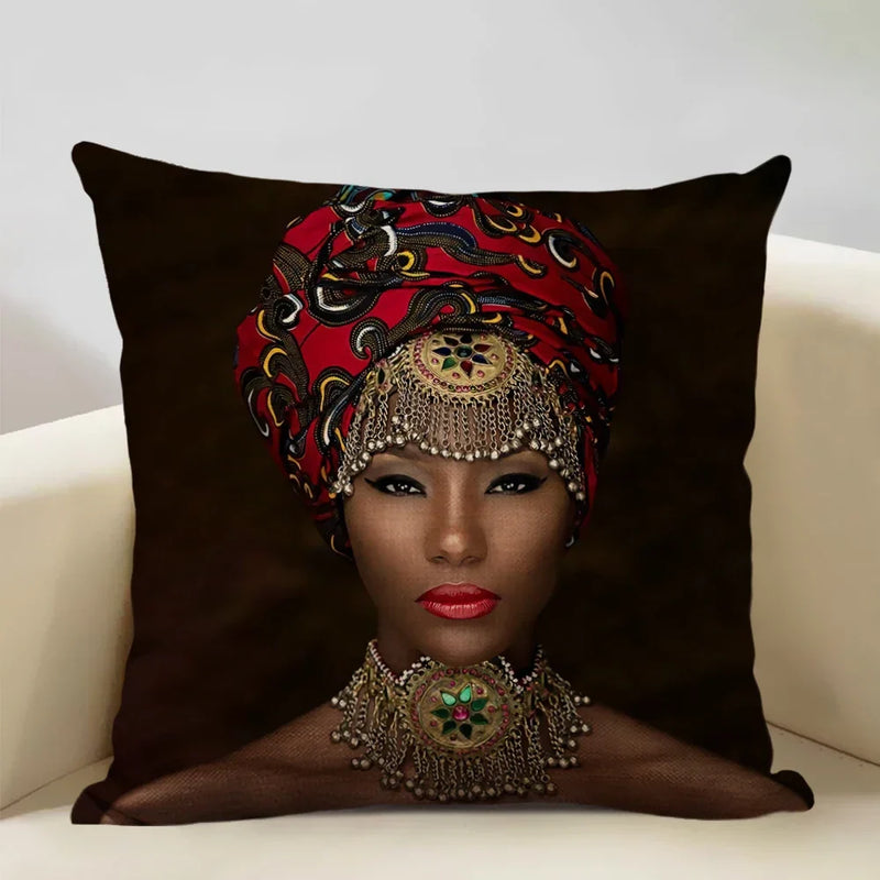 Axyaa African Lady Sofa Pillow Cover: Stylish Decor for Bedroom, Hotel, Cafe
