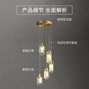 Axyaa Modern Crystal Stair Chandelier - Rotating Long Design for Luxe Penthouse