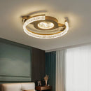 Axyaa Circle Crystal Ceiling Lamp: Modern Simple Luxury Lighting for Home Decor