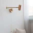 Axyaa Swing Arm LED Wall Sconce Lamp - Ash Wood Finish