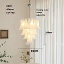 Axyaa French Series Glass Art LED Chandelier for Living Room