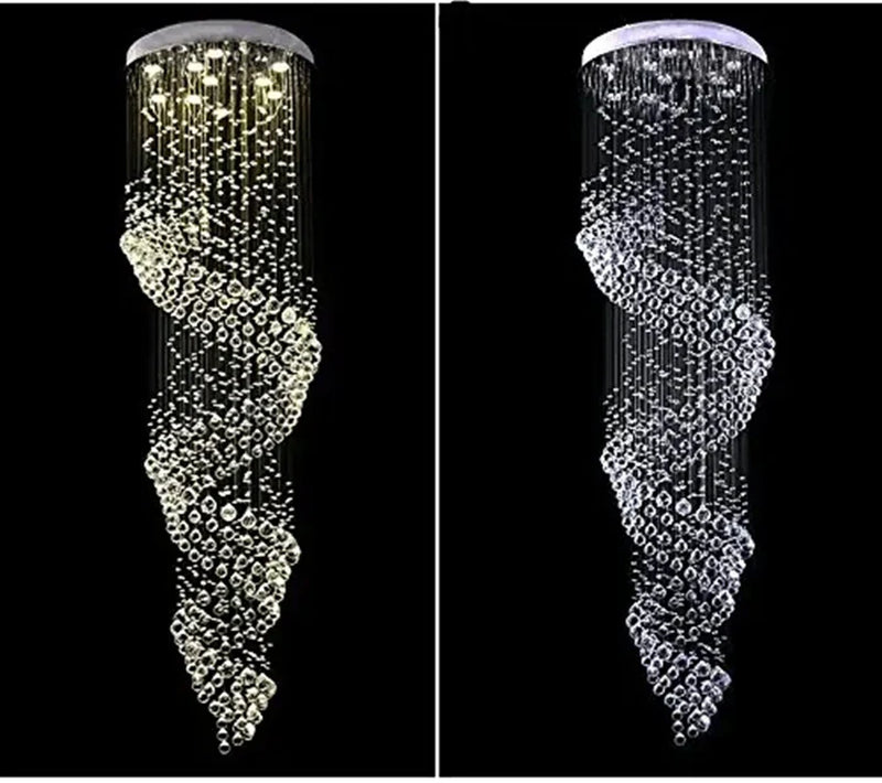 Axyaa Luxury Spiral Crystal Chandelier for Modern Interior Design