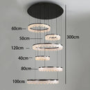 Axyaa Modern Crystal Chandelier Stair Pendant Lamp Interior Lighting for Living Room