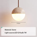 Axyaa Nature Stone Pendant Lamp Round Ball Light for Bedroom, Restaurant, Home Soft Lighting