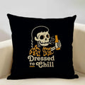 Axyaa Skull Head Pillow Cover Black Cartoon Design 45x45cm