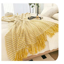 Axyaa Plaid Tassels Bed Runner for Bedroom & Hotel End Decor