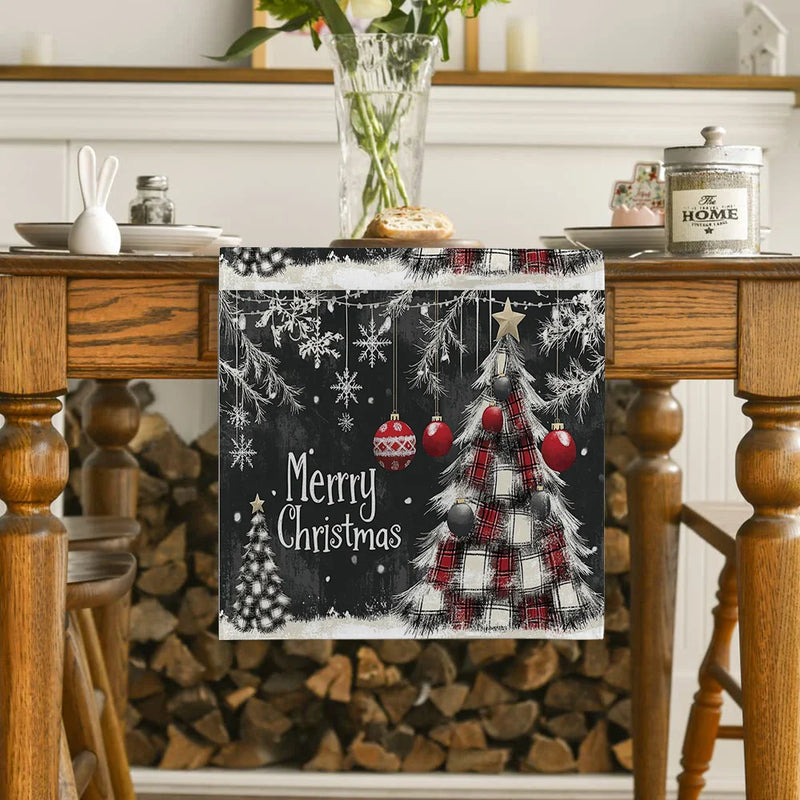 Fir Snow Glove Table Runner Set by Axyaa Home