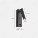 Axyaa LED Reading Wall Lamp with Switch & USB Charging Port for Home Bedroom