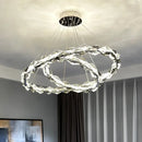 Axyaa Crystal LED Pendant Chandelier, Dimmable Modern Chrome Hanging Light