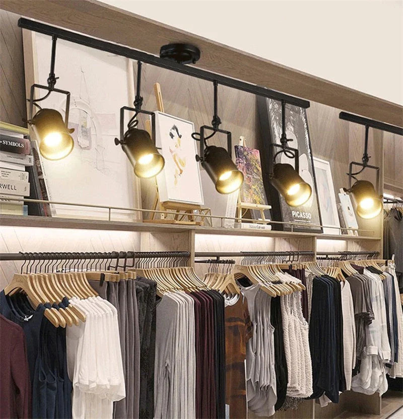 Axyaa Retro Industrial Ceiling Pendant Light Rotation E27 Spotlight for Home and Bar