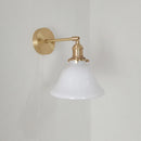 Axyaa Swing Arm Copper Wall Lamp with Green White Lampshade Nordic Modern Design