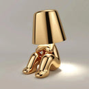 Axyaa Nordic Chrome LED Golden Man Table Lamp USB Bedroom Light