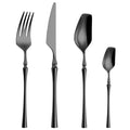 Axyaa Gold Stainless Steel Flatware Set - Elegant Black Dinnerware Tableware