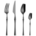 Axyaa Gold Stainless Steel Cutlery Set - Elegant Black Dinnerware Flatware