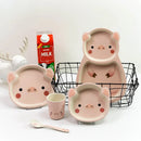 Axyaa Kids Pig Plate Baby Bowl Set - Cartoon Design, Unbreakable Dish