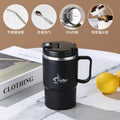 Axyaa Stainless Steel Insulated Coffee Mug with Lid, Spoon - Ideal for Office, Students, Outdoor Activities