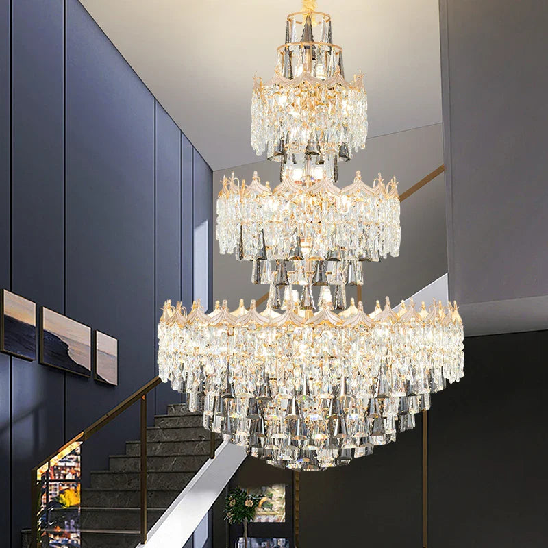 Axyaa European Luxury Crystal Chandelier for Elegant Living Spaces