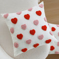 Axyaa Heart Embroidered Pillow Cover for Valentine's Day Living Room Decor