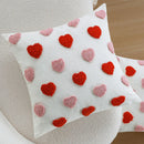 Axyaa Heart Embroidered Pillow Cover for Valentine's Day Living Room Decor