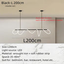 Axyaa Curve Pendant Chandelier for Dining & Living Room, LED Tube Ceiling Lamp